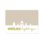 Kerstkaart Noflike krystdagen Beige - Goudfolie - A6