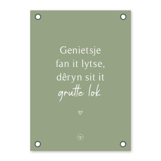 Friese Tuinposter – Genietsje fan it lytse Alles van Kruskes