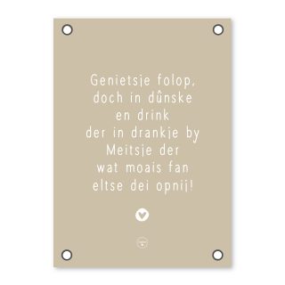 Friese Tuinposter – Genietsje fan it lytse Alles van Kruskes