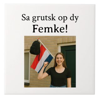 Tegeltje XL 20×20 cm – Sa grutsk op dy Alles van Kruskes