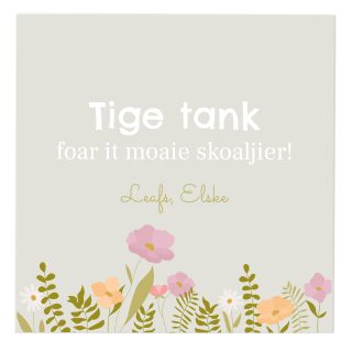 Tegeltje XL 20×20 cm – Tige tank foar it moaie skoaljier Alles van Kruskes