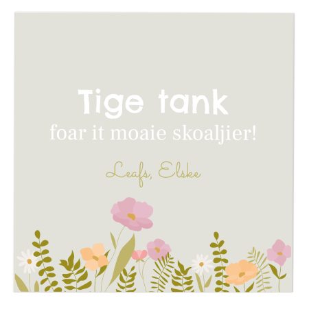 Tegeltje XL 20x20 cm - Tige tank foar it moaie skoaljier