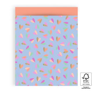 Cadeauzakken - Hartjes Duo goud - 5 stuks - 27 x 34 cm