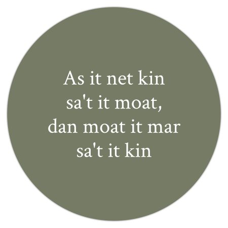 Muurcirkel - As it net kin sa't it moat - 30 cm