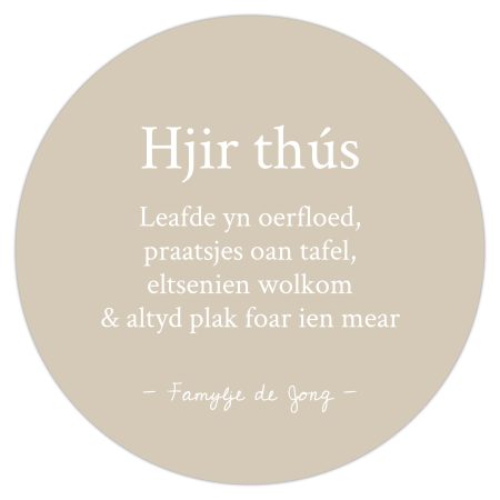 Muurcirkel - Hjir thús - 30 cm