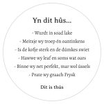 Muurcirkel - Yn dit hûs - 30 cm