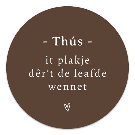 Muurcirkel - It plakje dêr't de leafde wennet - 20 cm