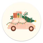 Muurcirkel - Kerstauto - 20 cm