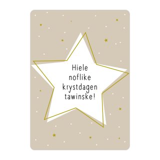 Kerstkaart Hiele noflike krystdagen tawinske - Goudfolie - A6