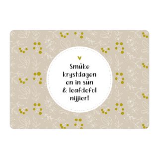 Kerstkaart Smûke krystdagen - Goudfolie - A6