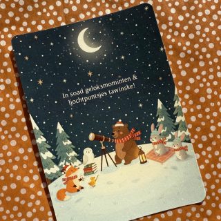 Alternative view of Kerstkaart In soad geloksmominten & ljochtpuntsjes tawinske! - A6