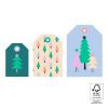 Kerst Cadeaulabel Set - Kerstboompjes