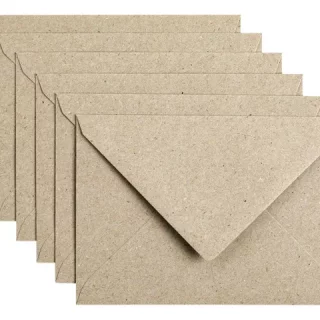 Enveloppen - Kraft grijs gegomd - 6 stuks (114x162mm)