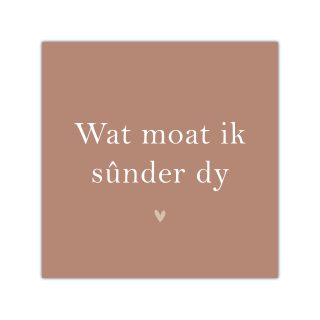 Bordje Wat moat ik sûnder dy - Forex