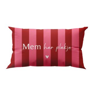 Buitenkussen 'Mem har plakje' - 50x30 cm