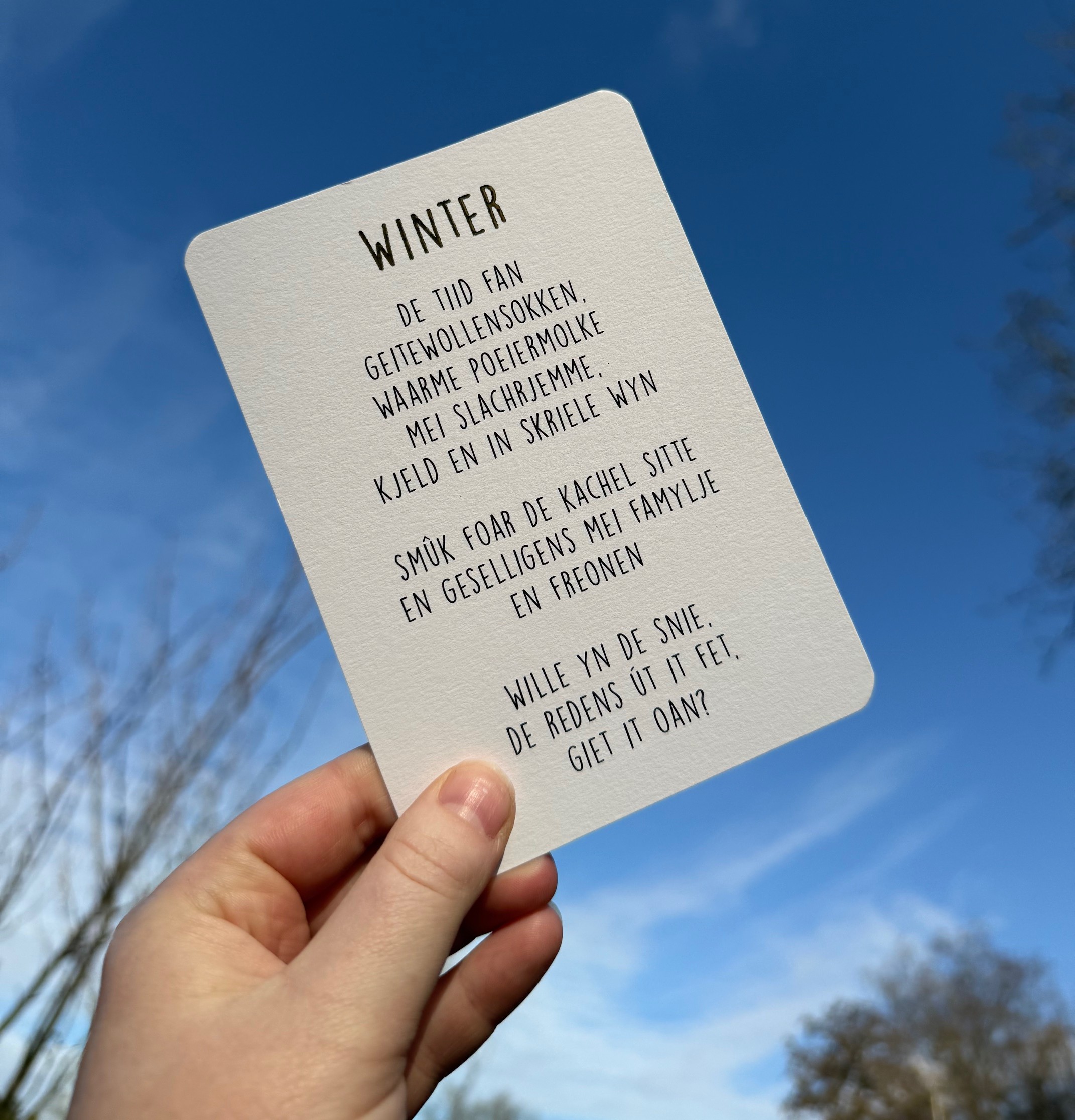 Kaart Winter - Goudfolie - A6 - Afbeelding 2