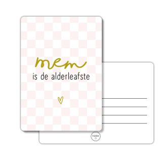 Kaart Mem is de alderleafste - Goudfolie - A6